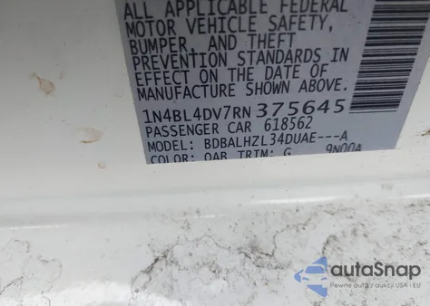 2024 Nissan Altima Sv Fwd z USA, uszkodzony, nr VIN 1N4BL4DV7RN375645